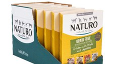 NATURO Grain Free, XS-L, Pui și Legume, tăviță hrană umedă fără cereale câini, (în aspic), 400g