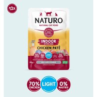 NATURO Indoor Sterilised, Pui, plic hrană umedă fără cereale pisici sterilizate, (pate), 85g - 1