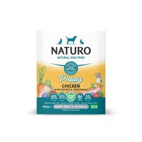 NATURO Puppy, XS-XL, Pui, tăviță, cutie hrană umedă fără cereale câini junior, (în suc propriu), 400g - 1