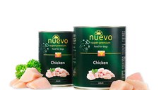 NUEVO, XS-XL, Pui, conservă hrană umedă fără cereale câini, (pate), 800g