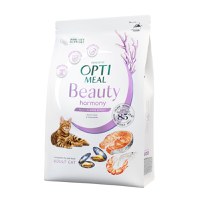 OPTIMEAL Beauty Harmony, Fructe de mare, hrană uscată pisici, efect calmant OPTIMEAL Beauty Harmony Fructe de Mare hrană uscată pisici sistem nervos & calmante 1.5kg - 2