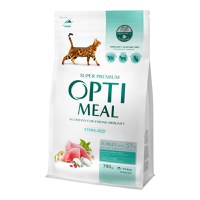 OPTIMEAL Sterilised, Curcan cu Ovăz, hrană uscată pisici sterilizate OPTIMEAL Sterilised, Curcan, hrană uscată pisici sterilizate, 700g - 1