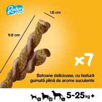 PEDIGREE Rodeo Duos, recompense câini, batoane, Pui și Bacon, 7buc - 7