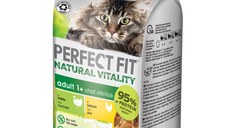 PERFECT FIT Natural Vitality, Curcan și Pui, plic hrană umedă fără cereale pisici, (în sos), multipack, 50g x 6buc