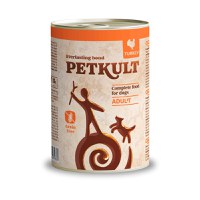 PETKULT Grain Free Adult, Curcan, conservă hrană umedă fără cereale câini, 800g - 1