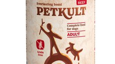 PETKULT Grain Free Adult, Vită, conservă hrană umedă fără cereale câini, 800g