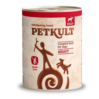 PETKULT Grain Free Adult, Vită, conservă hrană umedă fără cereale câini, 800g - 1