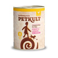 PETKULT Grain Free Junior, Pui, conservă hrană umedă fără cereale câini junior, 800g - 1