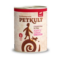 PETKULT Grain Free Junior, Vită, conservă hrană umedă fără cereale câini junior, 800g - 1