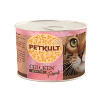 PETKULT Pui, conservă hrană umedă fără cereale pisici, 185g - 1