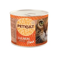 PETKULT Somon, conservă hrană umedă fără cereale pisici, 185g - 1