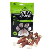 PET'S DESSERT Bone & Duck, XS-XL, Rață, punguță recompense fără cereale câini, 80g - 1