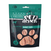 PET'S DESSERT Chips, XS-XL, Iepure, punguță recompense fără cereale câini, 80g - 1