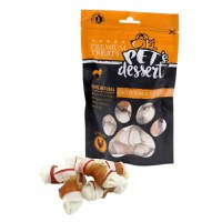 PET'S DESSERT Knoted Bone & Chicken, XS-XL, Pui, punguță recompense fără cereale câini, 500g - 1