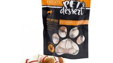 PET'S DESSERT Knoted Bone & Chicken, XS-XL, Pui, punguță recompense fără cereale câini, 500g