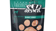 PET'S DESSERT Rings, XS-XL, Iepure, punguță recompense fără cereale câini, 80g