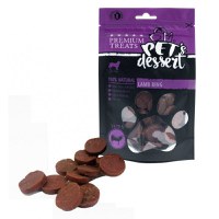 PET'S DESSERT Rings, XS-XL, Miel, punguță recompense fără cereale câini, 80g - 1