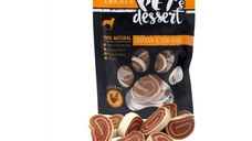 PET'S DESSERT Roll, XS-XL, Pui și Cod, punguță recompense fără cereale câini, 80g