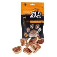 PET'S DESSERT Roll, XS-XL, Pui și Cod, punguță recompense fără cereale câini, 80g - 1