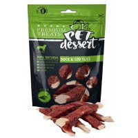 PET'S DESSERT Soft Slice, XS-XL, Rață și Cod, punguță recompense fără cereale câini, 80g - 1