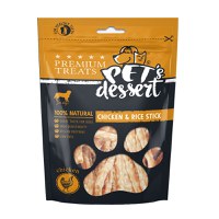 PET'S DESSERT Stick, XS-XL, Pui și Orez, punguță recompense fără cereale câini, 80g - 1