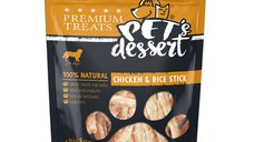 PET'S DESSERT Stick, XS-XL, Pui și Orez, punguță recompense fără cereale câini, 80g