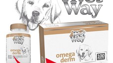 PETWAY Omega Derm, XS-XL, supliment piele & blană câini, cutie, 100 comprimate