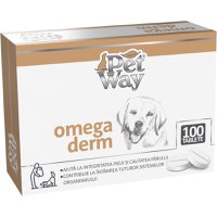 PETWAY Omega Derm, XS-XL, supliment piele & blană câini, cutie, 100 comprimate - 3