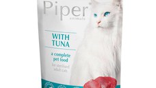 PIPER Animals Sterilised, Ton, plic hrană umedă fără cereale pisici sterilizate, (în aspic), 100g