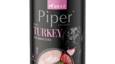 PIPER Animals, XS-XL, Curcan și Broccoli, conservă hrană umedă fără cereale câini, (în aspic), 400g