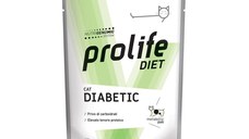 PROLIFE Diet Diabetic, Pui și Vită, dietă veterinară, plic hrană umedă pisici, diabet, (în aspic), bax, 85g x 12buc