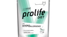 PROLIFE Diet Hypoallergenic, Mistreț, dietă veterinară, plic hrană umedă fără cereale pisici, alergii, (în aspic), bax, 85g x 12buc