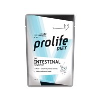 PROLIFE Diet Intestinal Sensitive, Porc, dietă veterinară, plic hrană umedă monoproteică pisici, sistem digestiv, (în aspic), bax, 85g x 12buc - 1