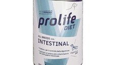 PROLIFE Diet Intestinal, XS-XL, Pui și Miel, dietă veterinară, conservă hrană umedă câini, sistem digestiv, (în aspic), 400g