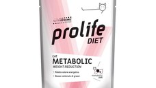 PROLIFE Diet Metabolic Weight Reduction, Pui, dietă veterinară, plic hrană umedă pisici, obezitate & diabet, (în aspic), bax, 85g x 12buc