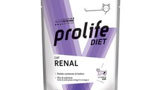 PROLIFE Diet Renal, Pui și Vită, dietă veterinară, plic hrană umedă pisici, sistem renal, (în aspic), bax, 85g x 12buc