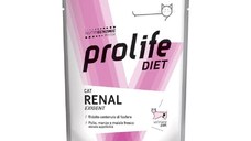 PROLIFE Renal Exigent, Pui, Vită și Porc, dietă veterinară, plic hrană umedă pisici, sistem renal, apetit capricios, (în aspic), bax, 85g x 12buc