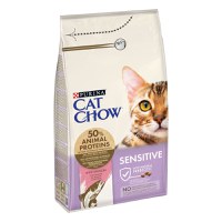 PURINA Cat Chow Sensitive, Somon, hrană uscată pentru pisici, sensibilități digestive, 1.5kg - 1