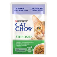 PURINA Cat Chow Sterilised, Miel și Fasole Verde, hrană umedă pisici sterilizate, (în sos) PURINA Cat Chow Sterilised, Miel și Fasole Verde, plic hrană umedă pisici sterilizate, (în sos), 85g - 1