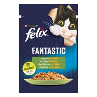 PURINA Felix Fantastic, Iepure, hrană umedă pisici, (în aspic) PURINA Felix Fantastic, Iepure, plic hrană umedă pisici, (în aspic), 85g - 1