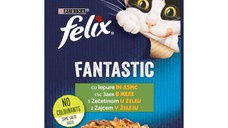 PURINA Felix Fantastic, Iepure, hrană umedă pisici, (în aspic) PURINA Felix Fantastic, Iepure, plic hrană umedă pisici, (în aspic), 85g