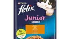 PURINA Felix Fantastic Junior, Pui, hrană umedă pisici junior, (în aspic) PURINA Felix Fantastic Junior, Pui, plic hrană umedă pisici junior, (în aspic), 85g