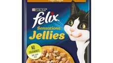 PURINA Felix Sensations, Pui cu Morcov, hrană umedă pisici, (în aspic) PURINA Felix Sensations, Pui cu Morcov, plic hrană umedă pisici, (în aspic), 85g