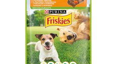 PURINA Friskies Adult, Pui cu Morcov, plic hrană umedă câini, (în sos), 85g