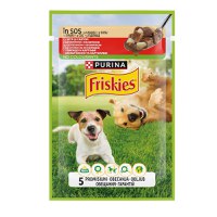 PURINA Friskies Adult, Vită cu Cartofi, plic hrană umedă câini, (în sos), 85g - 1