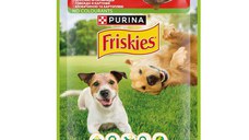 PURINA Friskies Adult, Vită cu Cartofi, plic hrană umedă câini, (în sos), 85g