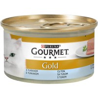 PURINA Gourmet Gold Mousse, Ton, conservă hrană umedă pisici, (pate), 85g - 1