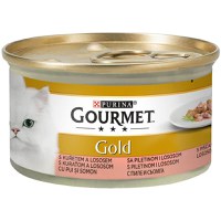 PURINA Gourmet Gold, Pui și Somon, conservă hrană umedă pisici, (bucăti în sos), 85g - 1