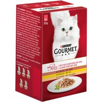 PURINA Gourmet Mon Petit, 3 arome (Pui, Rață, Curcan), pachet mixt, plic hrană umedă pisici, (în sos), 50g x 6 - 1