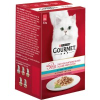 PURINA Gourmet Mon Petit, 3 arome (Somon, Ton, Păstrăv), pachet mixt, plic hrană umedă pisici, (în sos), 50g x 6 - 1